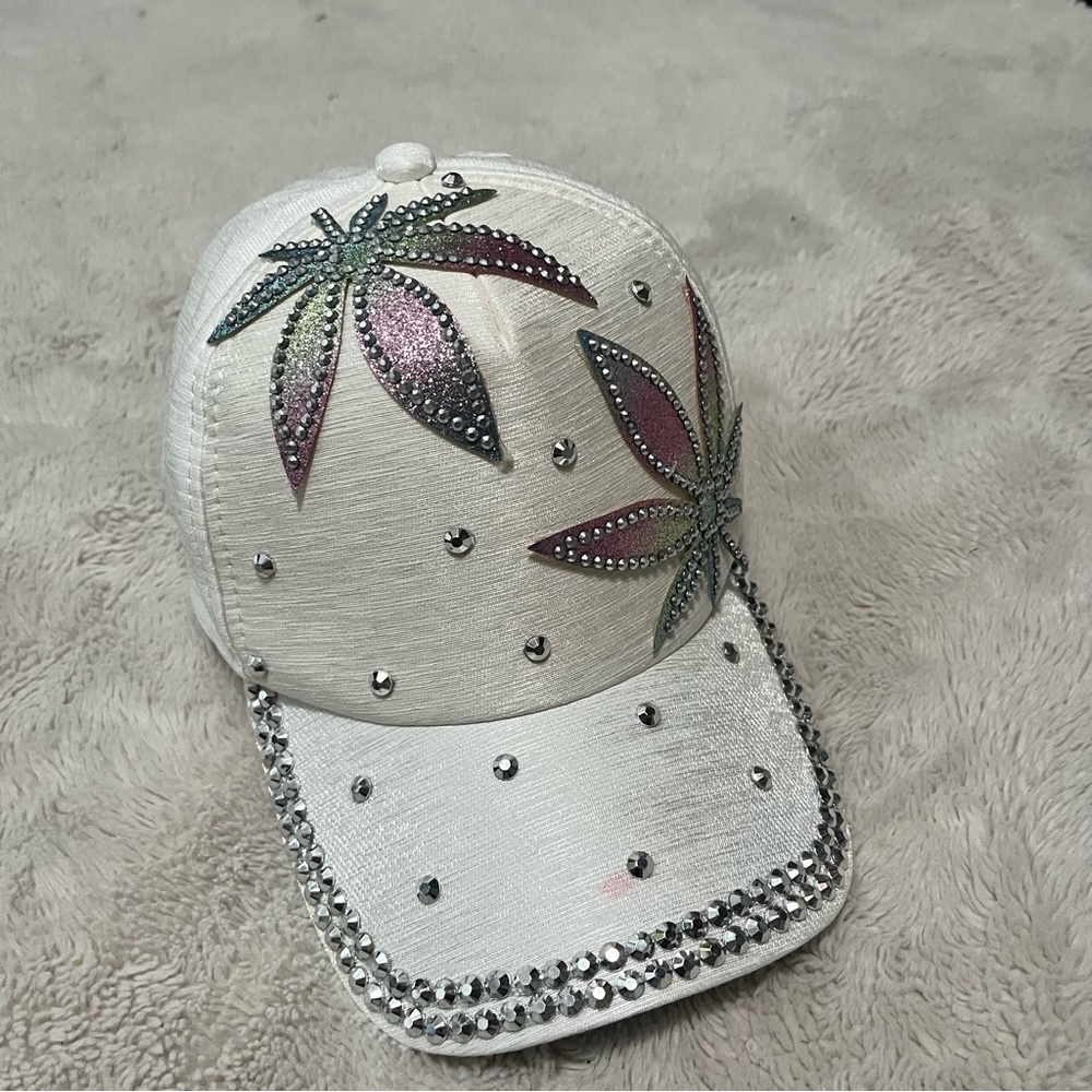 White Cap with Rhinestones